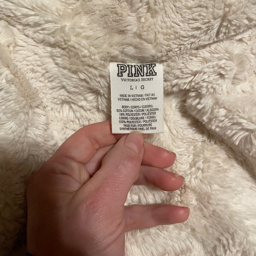 PINK Victoria's Secret 2013 velour Light Blue Hoodie Jacket Y2K Mint condition - Picture 4 of 4